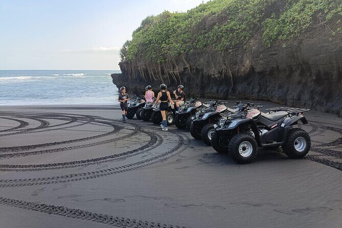 Bali ATV Ride In the beach sunset atv tour - Riding up the coast toward Ubud: scenery changes as the day moves