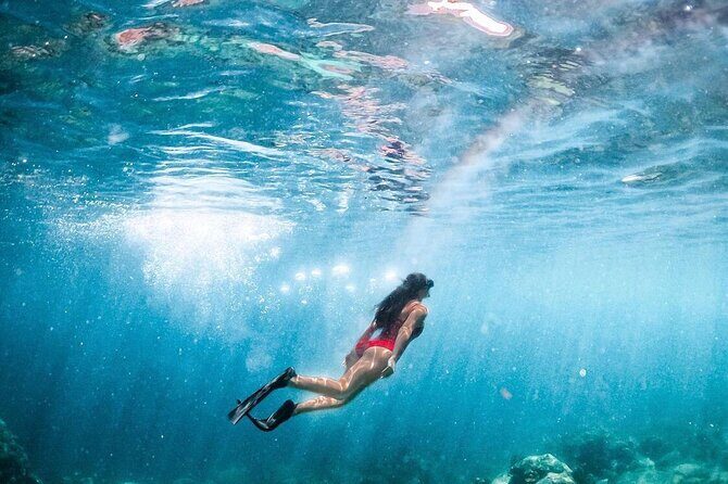 Snorkeling At Blue lagoon And Hidden waterfall - Kanto Lampo Waterfall: forest walk, rock photos, and practical timing